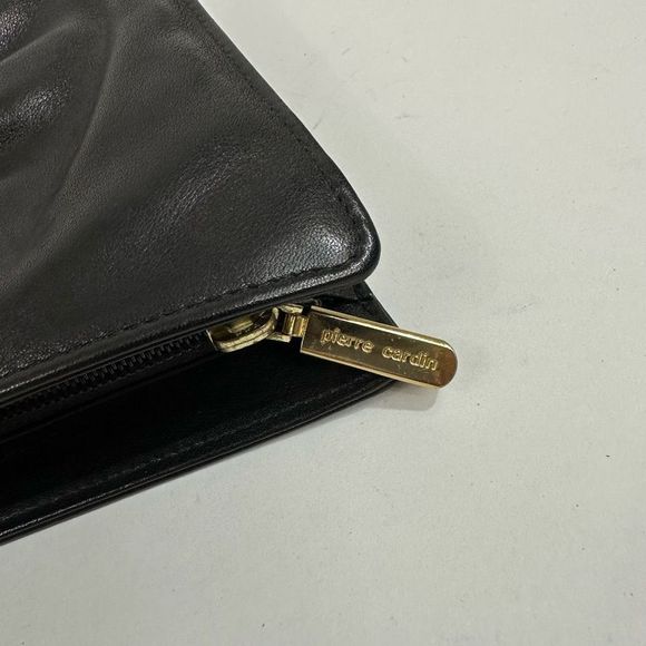 Vintage Pierre Cardin Black Leather Clutch - Picture 8 of 10